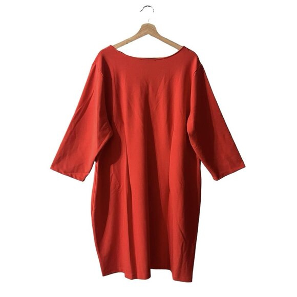 Boston Proper Beyond Travel Shift Dress Plus Size 3X Vermillion Red Orange 59715 - Picture 3 of 9